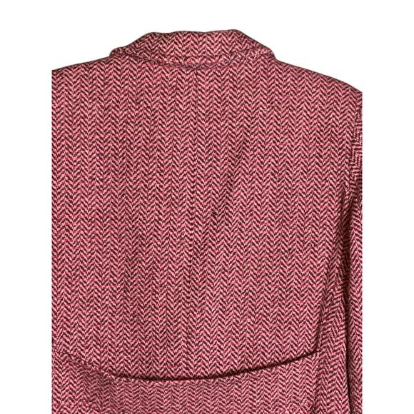 Vintage Y2K Wool Houndstooth Winter Coat Women's Size Medium Pink Purple & Red - Picture 6 of 7